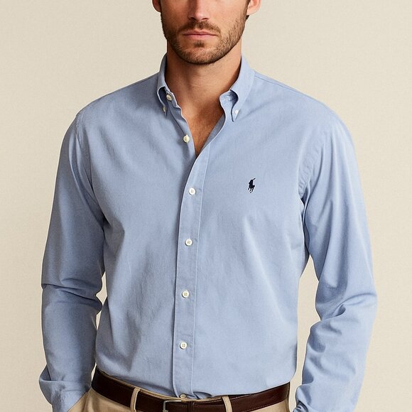 Ralph Lauren Blue Plaid Performance Button-down Shirt Mens Size Large - Picture 1 of 6